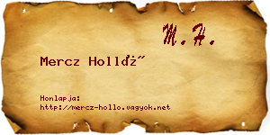 Mercz Holló névjegykártya